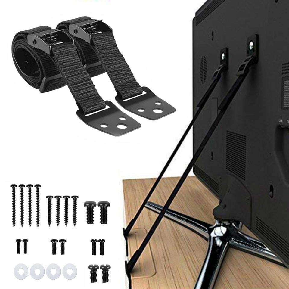 Furniture Hardware Manufacturer - 2'li Paket Ayarlanabilir TV Güvenlik Kayışları,