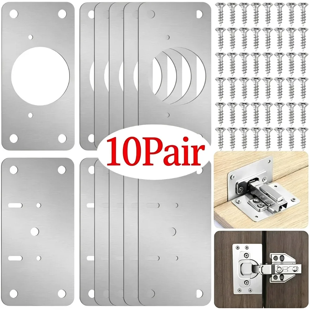 Cabinet Hinge Overlay - 10/1 Çift Menteşe Tamir Plakası Mutfak