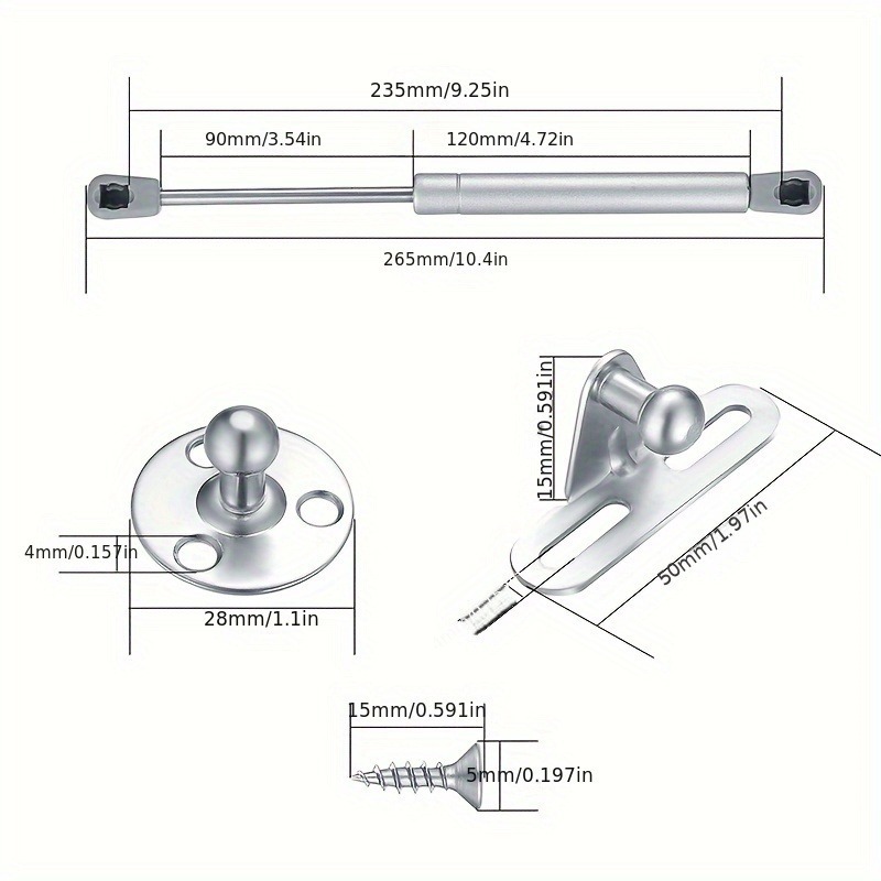 2 adet gazlı yaylı amortisör,  - Cabinet Hinge Overlay incelemesi ve fiyatı